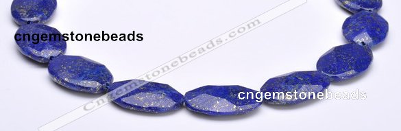 CLA46 20*30mm faceted oval deep blue dyed lapis lazuli beads