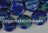 CLA460 15.5 inches 18mm flat round synthetic lapis lazuli beads