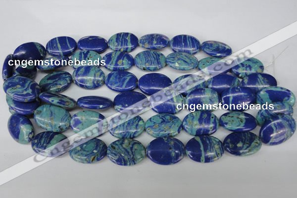 CLA465 15.5 inches 18*25mm oval synthetic lapis lazuli beads