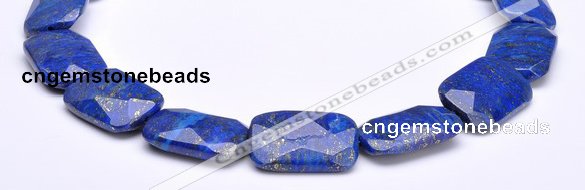 CLA47 Faceted rectangle 20*30mm deep blue dyed lapis lazuli bead