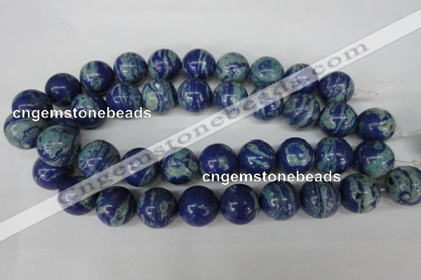 CLA475 15.5 inches 20mm round synthetic lapis lazuli beads