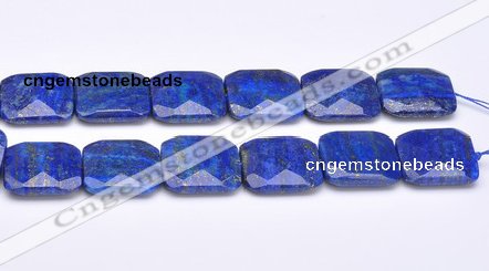 CLA49 Faceted square 25*25mm deep blue dyed lapis lazuli beads