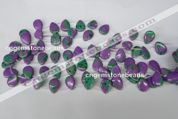 CLA537 Top-drilled 13*18mm flat teardrop synthetic lapis lazuli beads