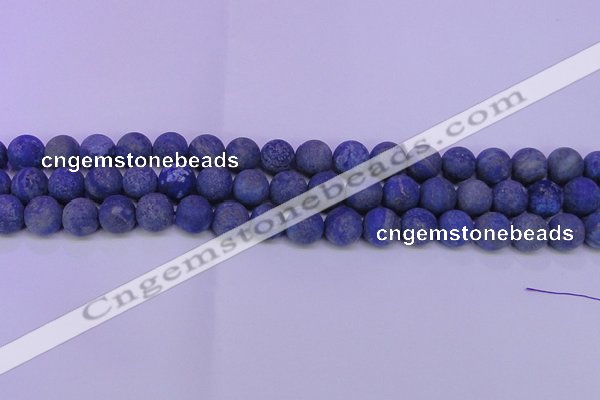 CLA61 15.5 inches 6mm round matte lapis lazuli beads