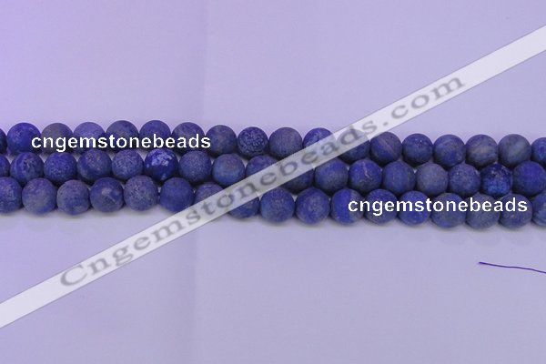 CLA63 15.5 inches 10mm round matte lapis lazuli beads