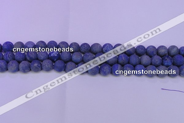 CLA64 15.5 inches 12mm round matte lapis lazuli beads