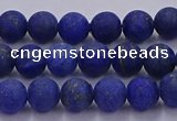 CLA70 15.5 inches 4mm round matte lapis lazuli beads wholesale