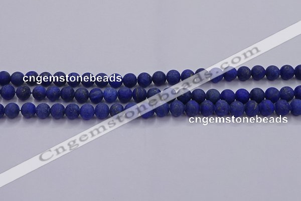 CLA70 15.5 inches 4mm round matte lapis lazuli beads wholesale