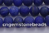 CLA71 15.5 inches 6mm round matte lapis lazuli beads wholesale