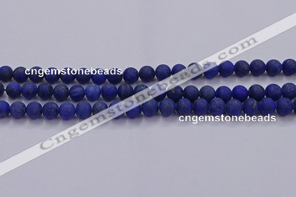 CLA71 15.5 inches 6mm round matte lapis lazuli beads wholesale