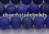 CLA72 15.5 inches 8mm round matte lapis lazuli beads wholesale