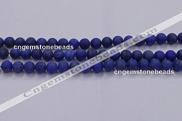 CLA72 15.5 inches 8mm round matte lapis lazuli beads wholesale