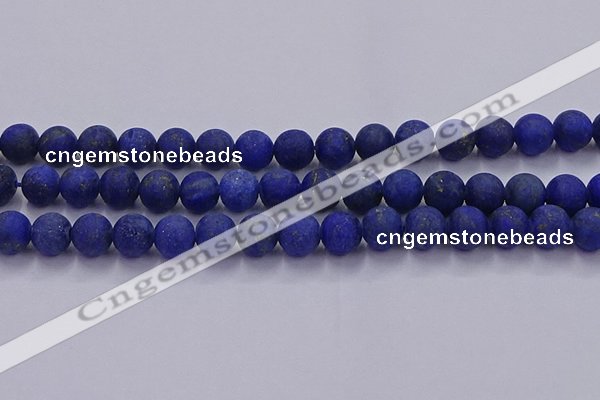 CLA73 15.5 inches 10mm round matte lapis lazuli beads wholesale