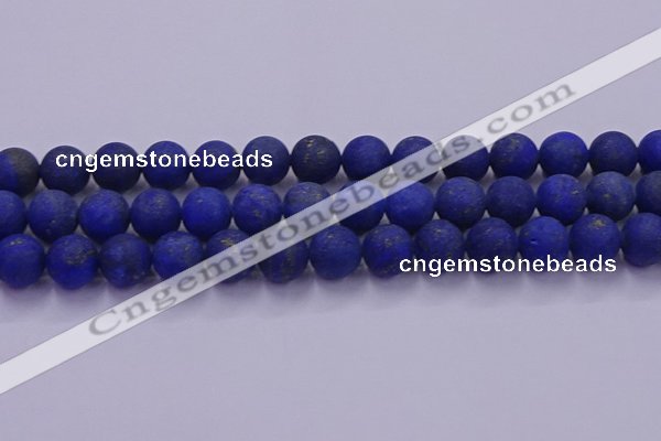 CLA74 15.5 inches 12mm round matte lapis lazuli beads wholesale