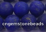 CLA76 15.5 inches 16mm round matte lapis lazuli beads wholesale