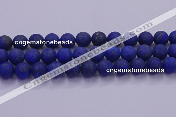 CLA76 15.5 inches 16mm round matte lapis lazuli beads wholesale