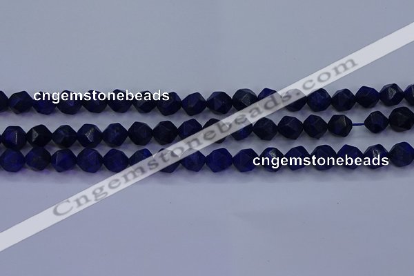 CLA82 15.5 inches 8mm faceted nuggets dyed lapis lazuli beads