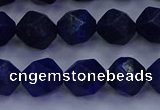 CLA83 15.5 inches 10mm faceted nuggets dyed lapis lazuli beads