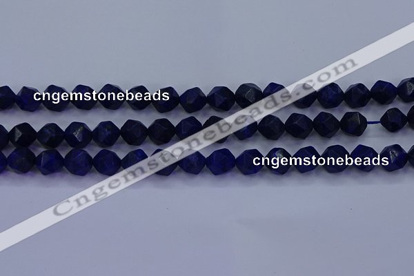 CLA83 15.5 inches 10mm faceted nuggets dyed lapis lazuli beads