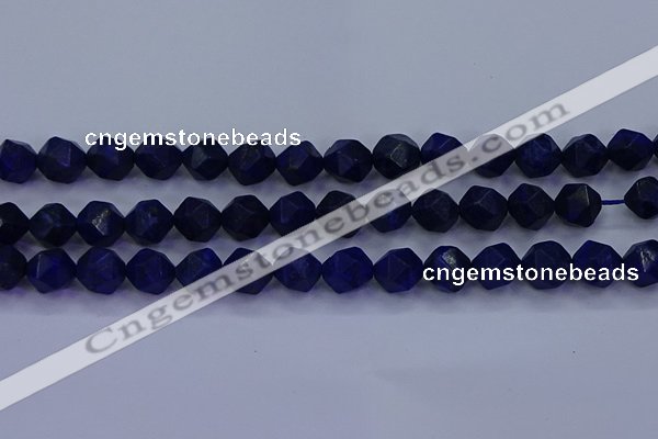 CLA84 15.5 inches 12mm faceted nuggets dyed lapis lazuli beads