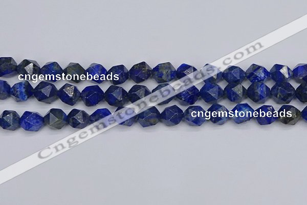 CLA88 15.5 inches 10mm faceted nuggets dyed lapis lazuli beads