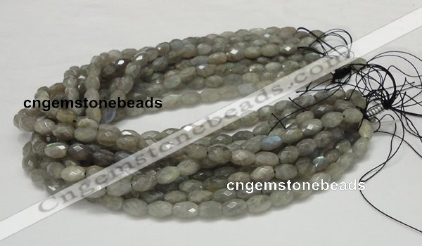 CLB10 16 inches 8*12mm faceted rice labradorite gemstone beads