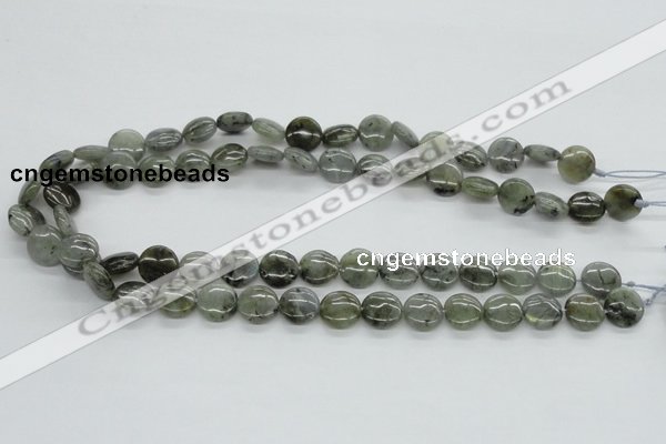 CLB105 15.5 inches 12mm flat round labradorite gemstone beads wholesale