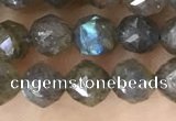 CLB1080 15.5 inches 6mm faceted nuggets labradorite beads