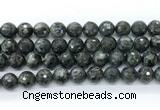 CLB1213 15.5 inches 10mm faceted round black labradorite gemstone beads