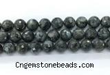 CLB1214 15.5 inches 12mm faceted round black labradorite gemstone beads