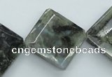 CLB127 15.5 inches 25*25mm faceted diamond labradorite gemstone beads