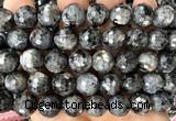 CLB1304 15 inches 12mm faceted round black labradorite beads wholesale