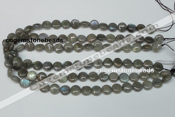 CLB148 15.5 inches 8mm flat round labradorite gemstone beads