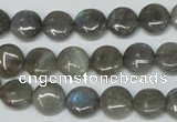 CLB149 15.5 inches 10mm flat round labradorite gemstone beads