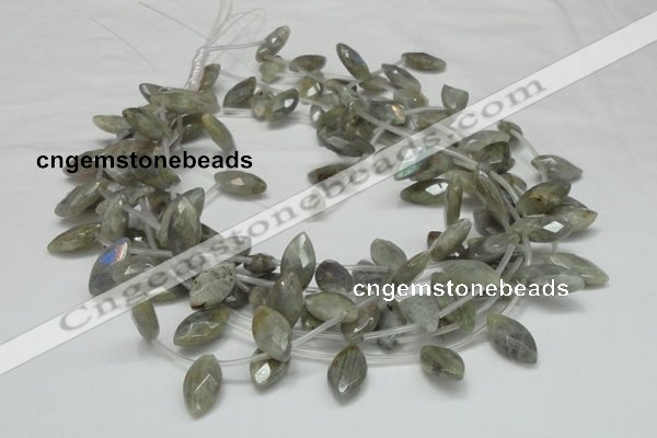 CLB15 16 inches 10*18mm faceted marquise labradorite gemstone beads