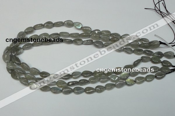 CLB156 15.5 inches 8*12mm flat teardrop labradorite gemstone beads