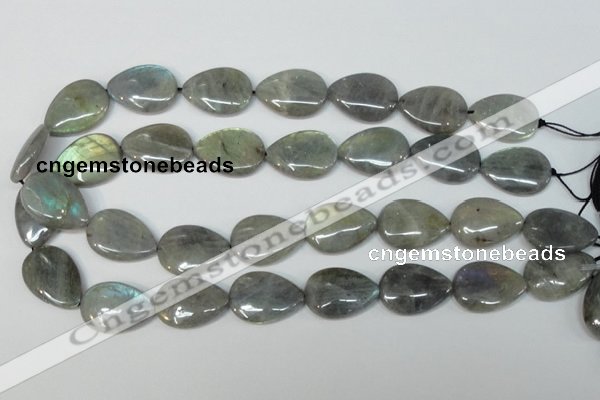 CLB159 15.5 inches 15*20mm flat teardrop labradorite gemstone beads