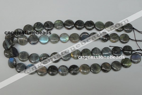 CLB171 15.5 inches 18mm flat round labradorite gemstone beads