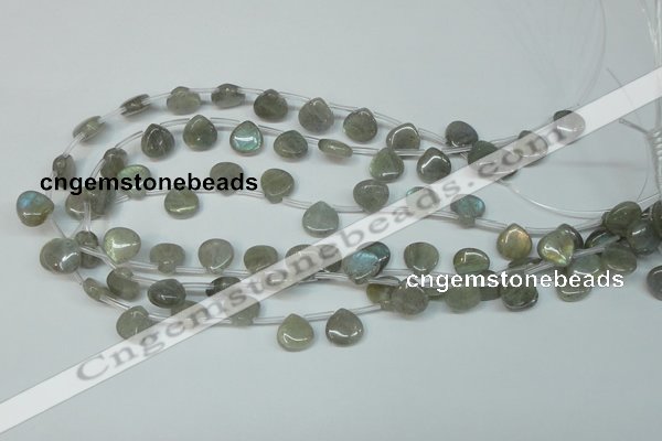 CLB177 top-drilled 12*12mm flat teardrop labradorite gemstone beads