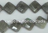 CLB181 15.5 inches 12*12mm faceted diamond labradorite beads