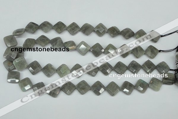 CLB181 15.5 inches 12*12mm faceted diamond labradorite beads