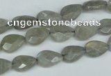 CLB183 15.5 inches 8*12mm faceted flat teardrop labradorite beads