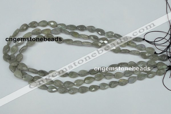 CLB183 15.5 inches 8*12mm faceted flat teardrop labradorite beads