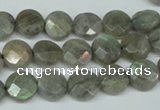 CLB190 15.5 inches 10mm faceted coin labradorite gemstone beads