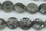 CLB192 15.5 inches 16mm faceted coin labradorite gemstone beads