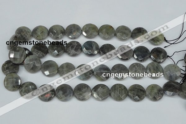 CLB193 15.5 inches 20mm faceted coin labradorite gemstone beads