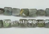 CLB198 15.5 inches 8*8mm faceted square labradorite beads