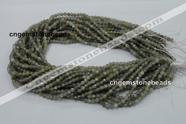 CLB20 15.5 inches 4mm faceted round labradorite gemstone beads