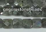 CLB200 15.5 inches 12*12mm faceted square labradorite beads