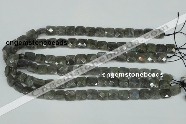 CLB200 15.5 inches 12*12mm faceted square labradorite beads